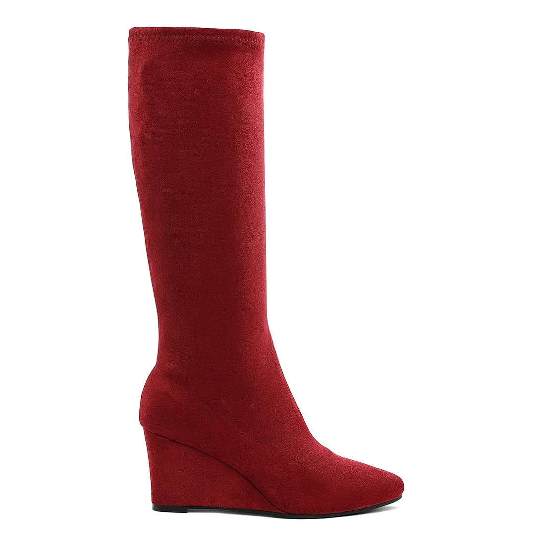 Microfiber Wedge Heel Boots