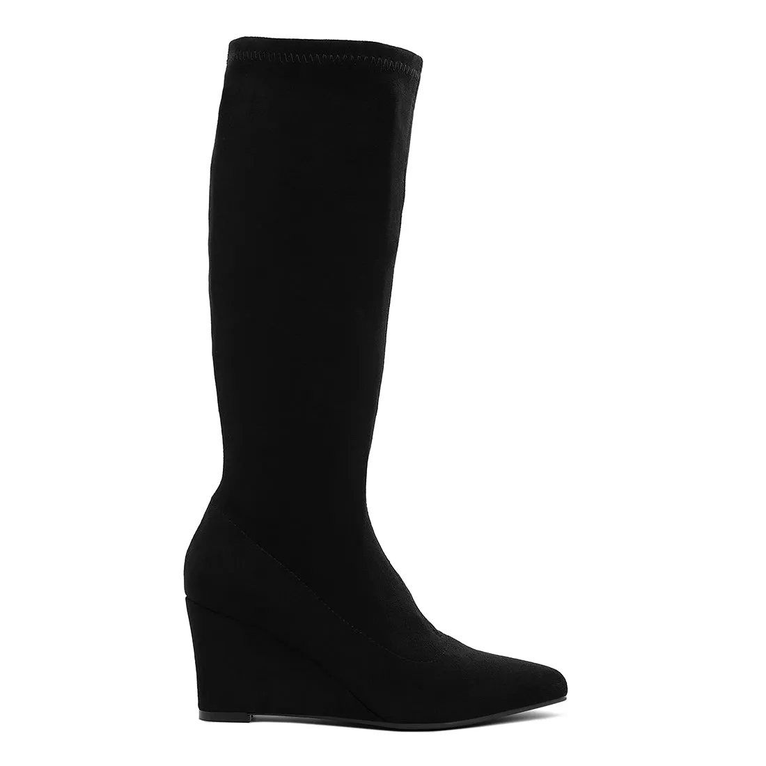 Microfiber Wedge Heel Boots