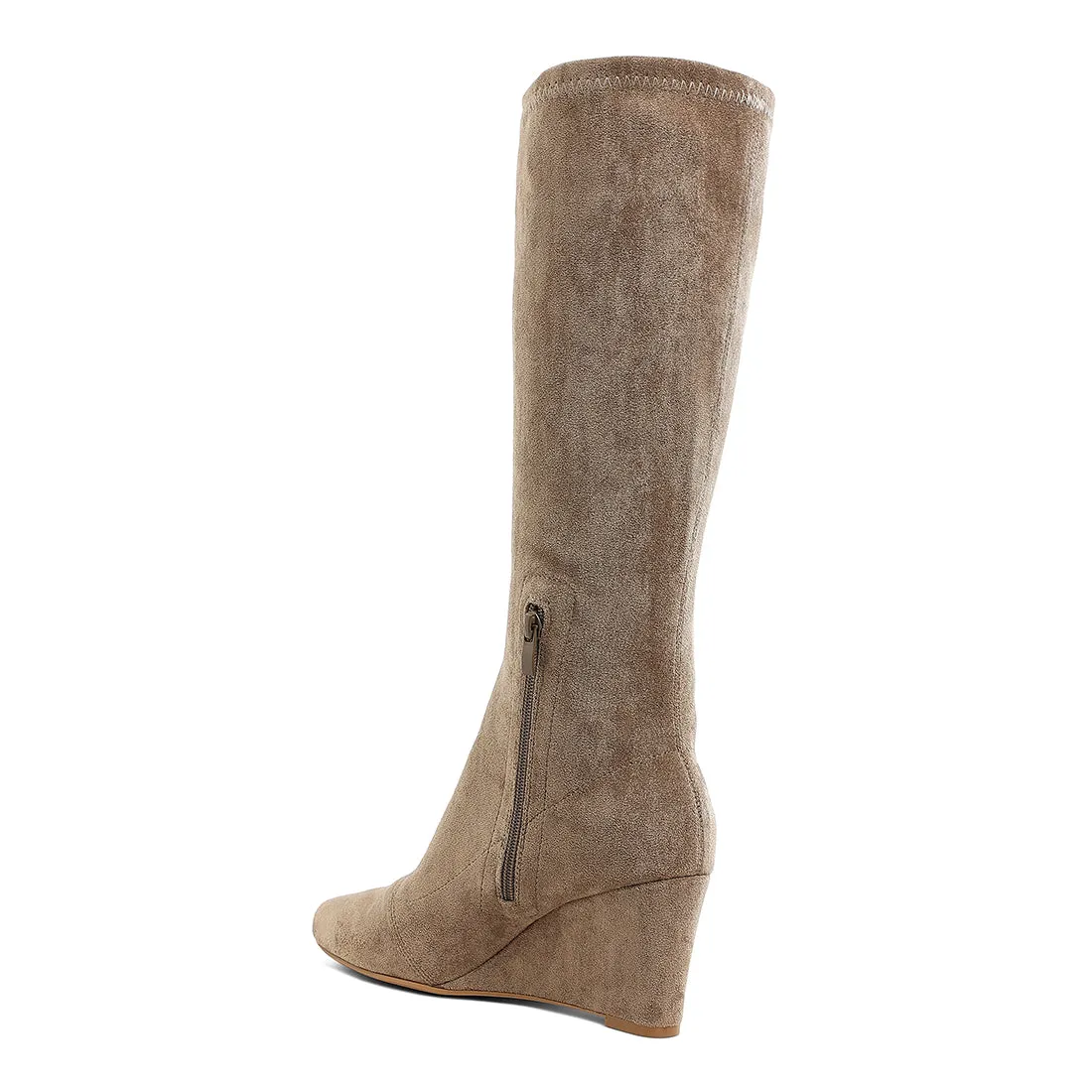 Microfiber Wedge Heel Boots