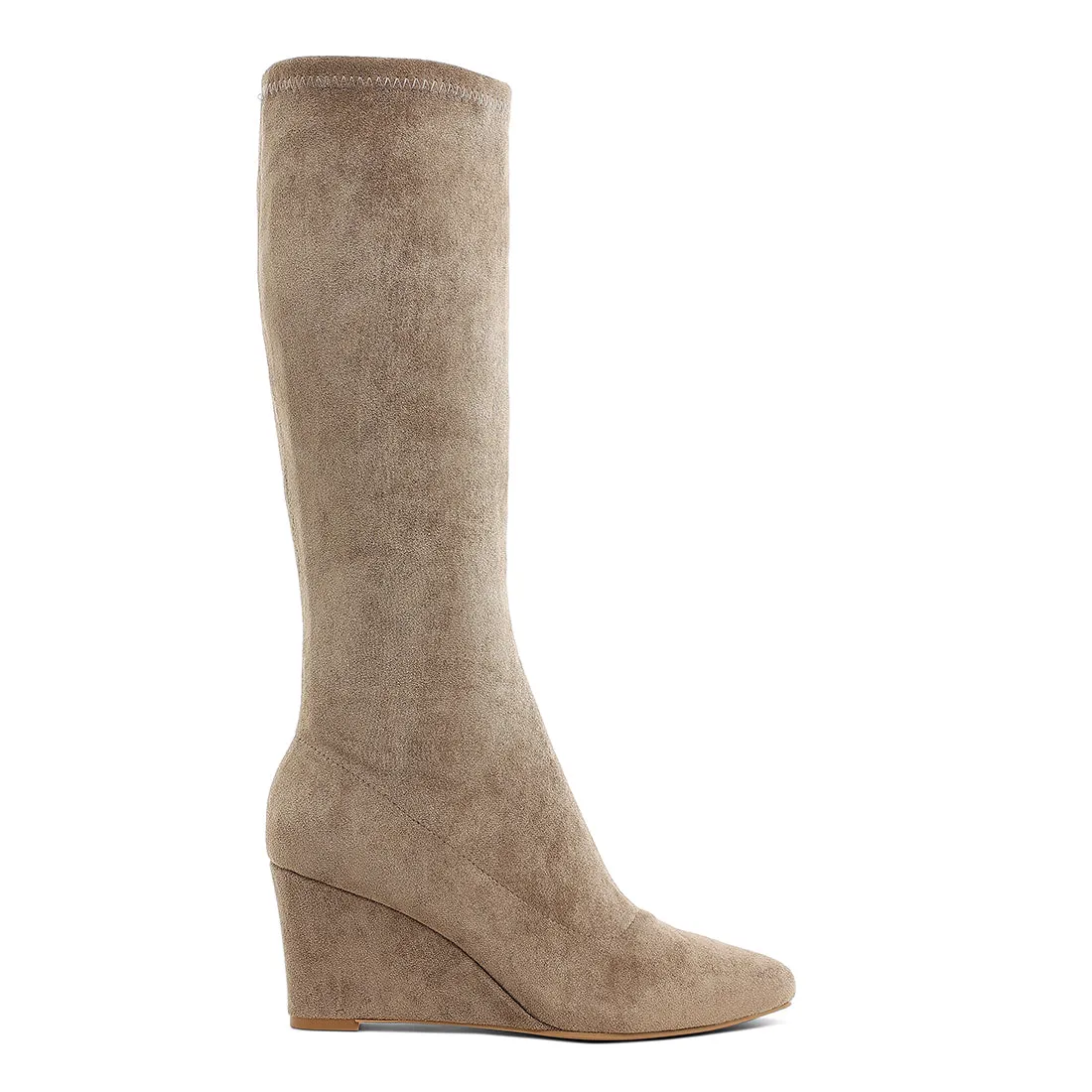 Microfiber Wedge Heel Boots
