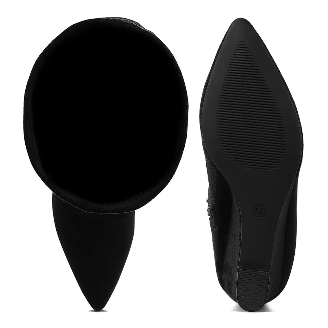 Microfiber Wedge Heel Boots