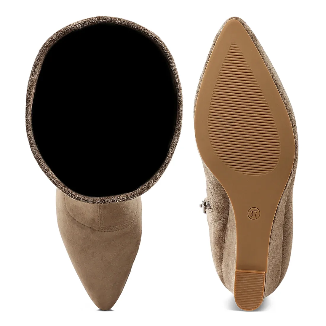 Microfiber Wedge Heel Boots