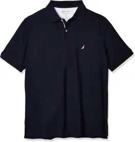 Nautica Men's Big and Tall Classic Fit Short Sleeve Solid Performance Deck Polo Shirt