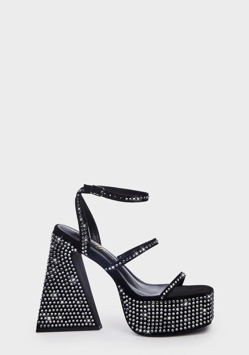 Noir Asking For Drama Block Heels
