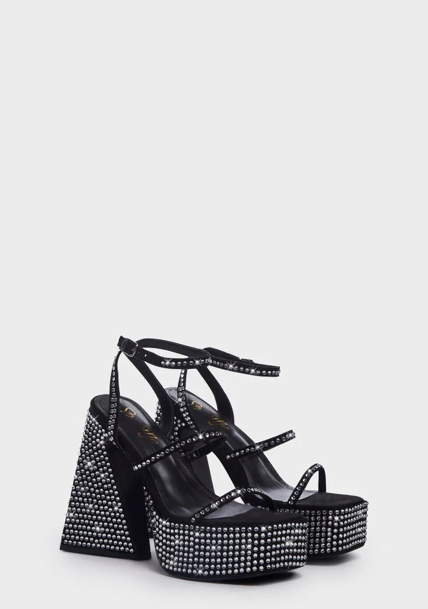 Noir Asking For Drama Block Heels