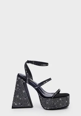 Noir Asking For Drama Block Heels