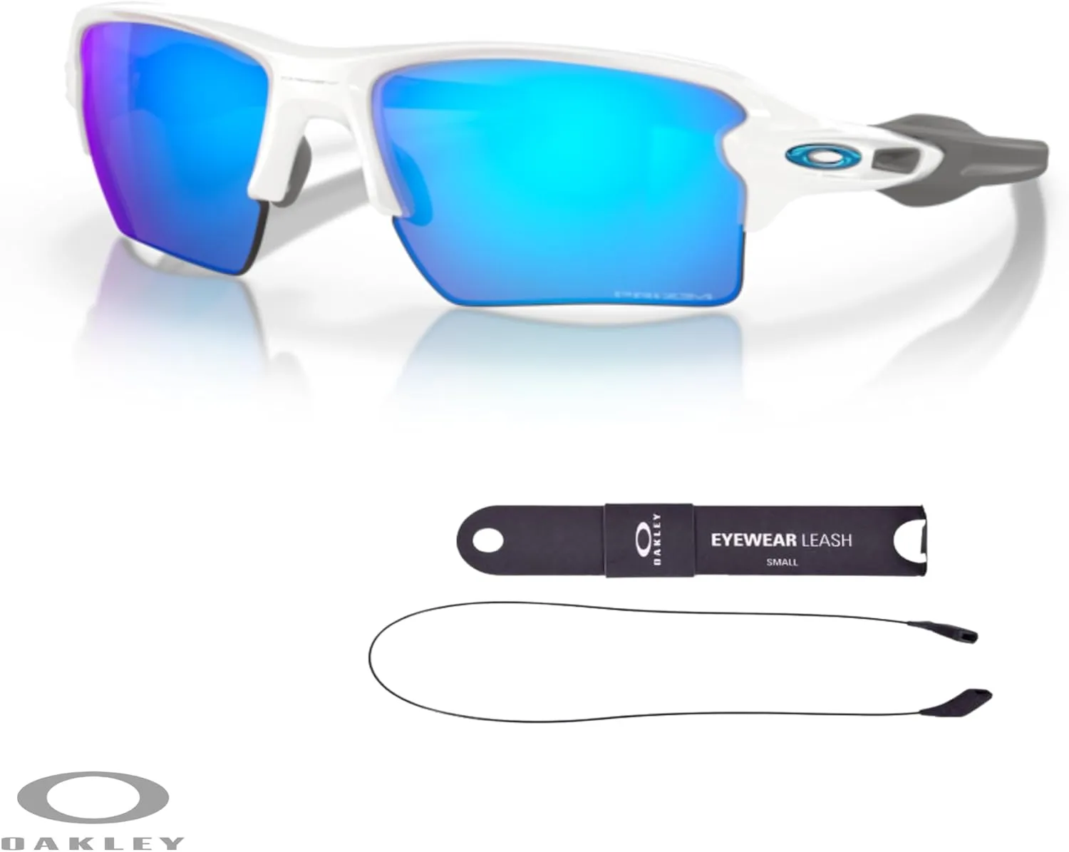 Oakley Flak 2.0 XL OO9188 Rectangle Sunglasses For Men   BUNDLE Leash   Designer iWear Care Kit