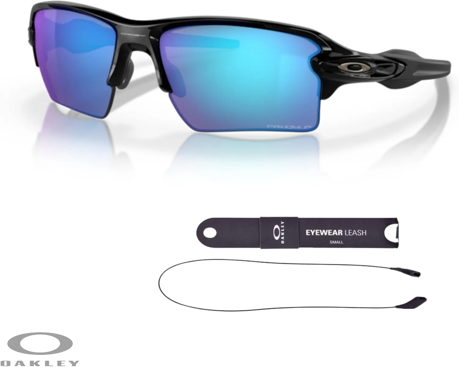 Oakley Flak 2.0 XL OO9188 Rectangle Sunglasses For Men   BUNDLE Leash   Designer iWear Care Kit