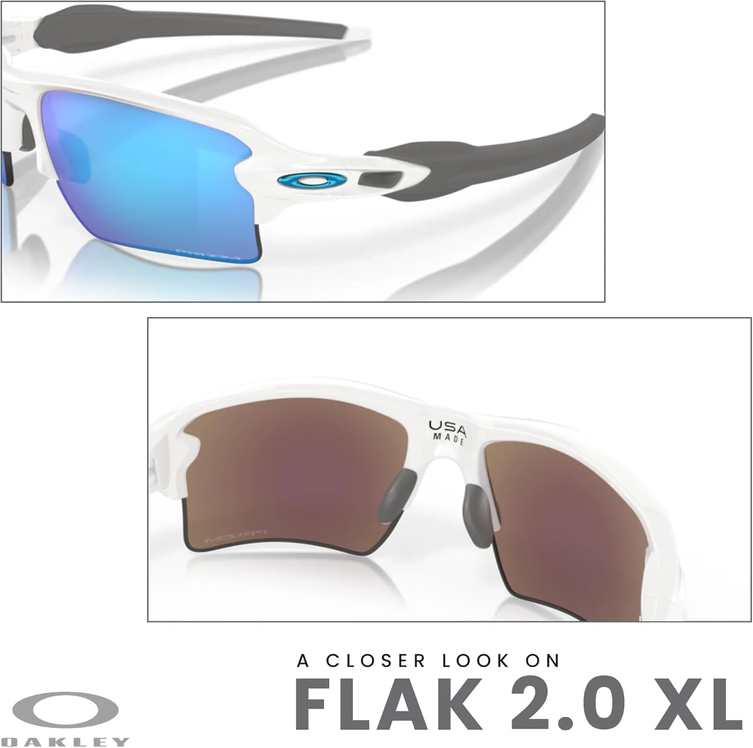 Oakley Flak 2.0 XL OO9188 Rectangle Sunglasses For Men   BUNDLE Leash   Designer iWear Care Kit
