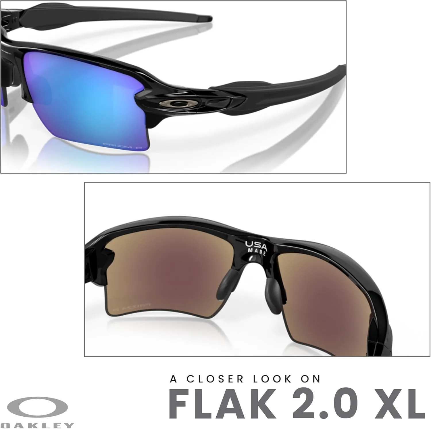 Oakley Flak 2.0 XL OO9188 Rectangle Sunglasses For Men   BUNDLE Leash   Designer iWear Care Kit