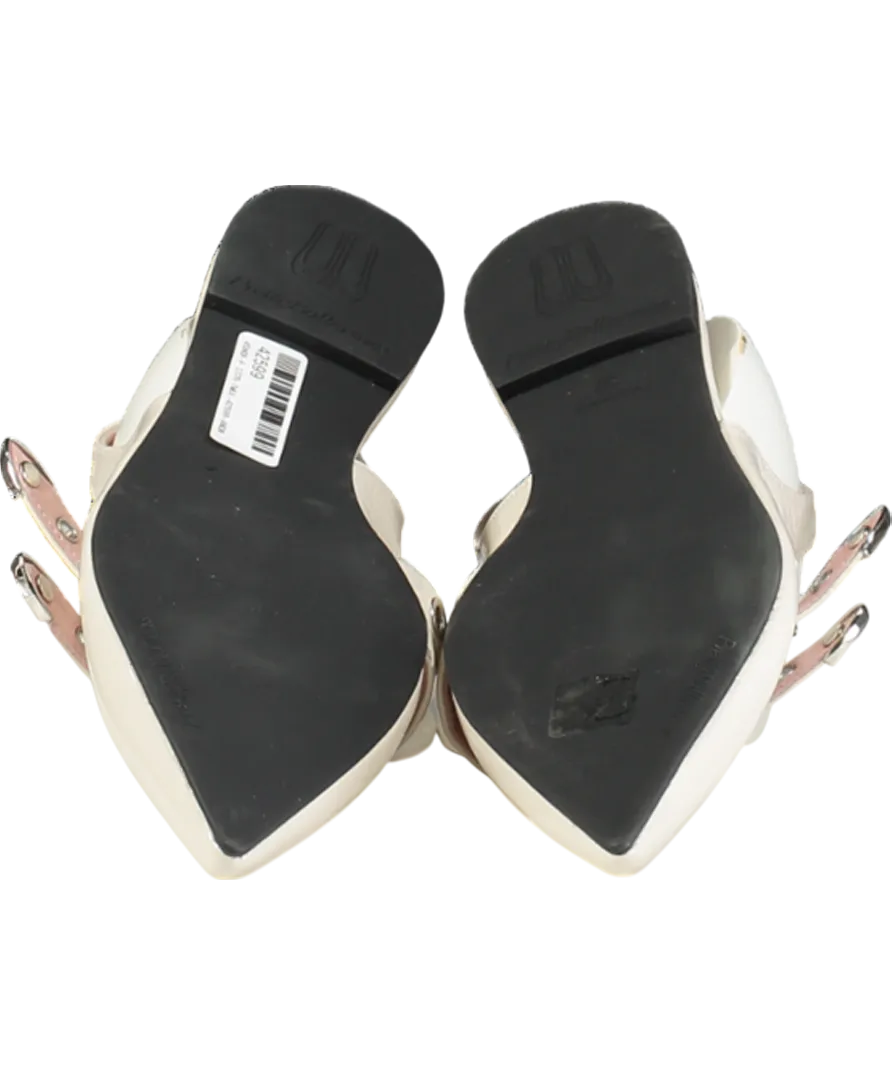 PRETTY BALLERINAS Cream Patent Ella Slingback Ballerina Flats UK 4 EU 37 👠