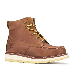 ROCKROOSTER Edgewood Men's 6 inch Brown soft toe wedge work boots AP838