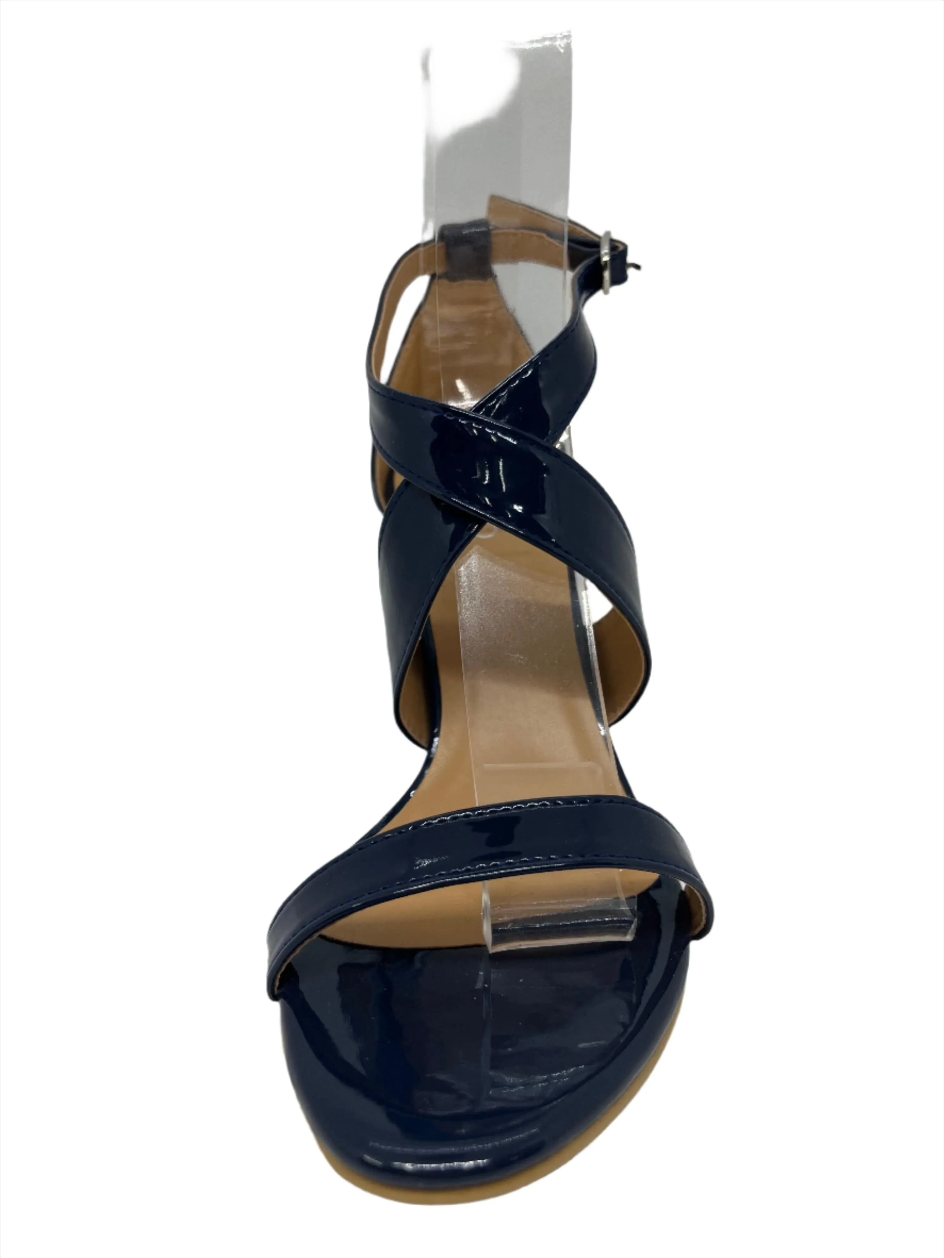Savvy Navy strappy heel