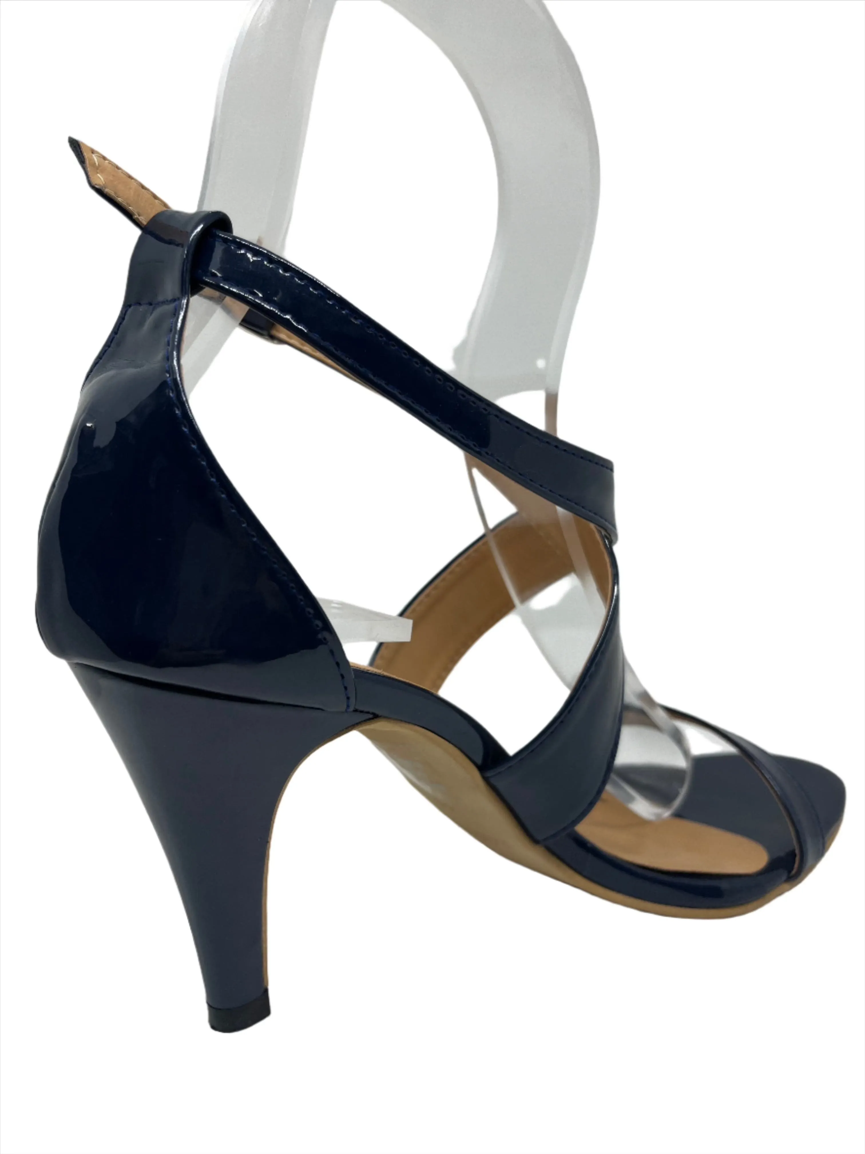 Savvy Navy strappy heel
