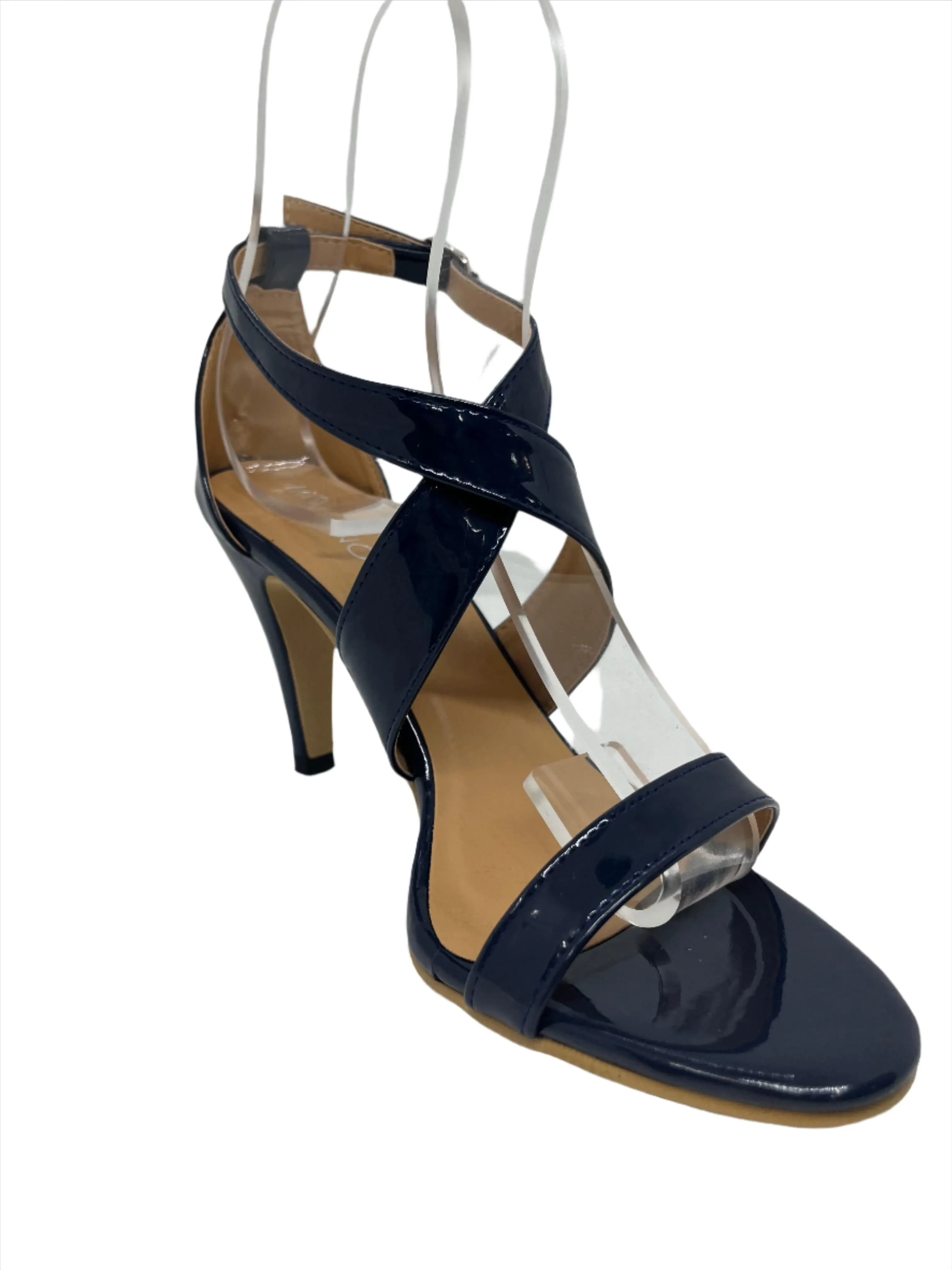 Savvy Navy strappy heel