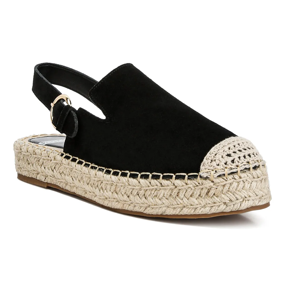 Suede Slingback Strap Espadrilles