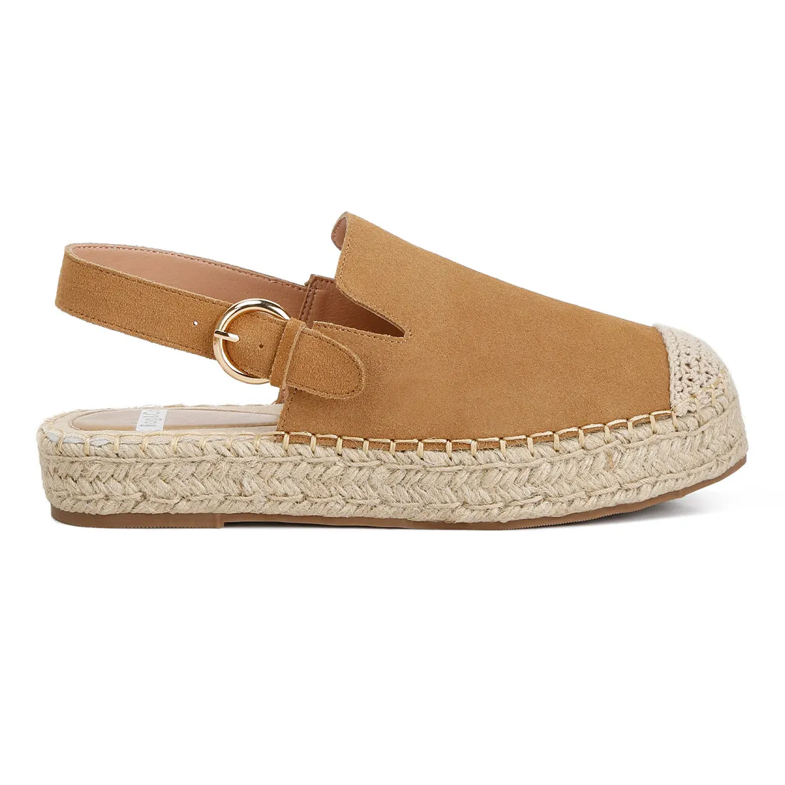 Suede Slingback Strap Espadrilles