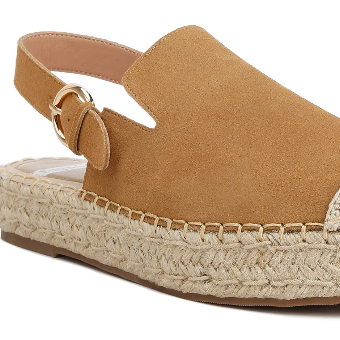 Suede Slingback Strap Espadrilles