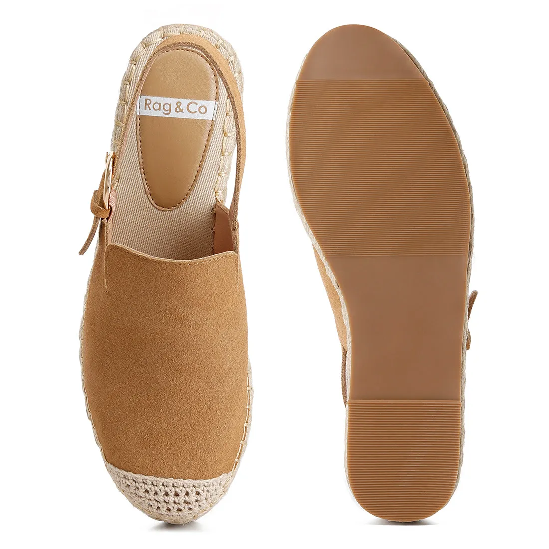 Suede Slingback Strap Espadrilles
