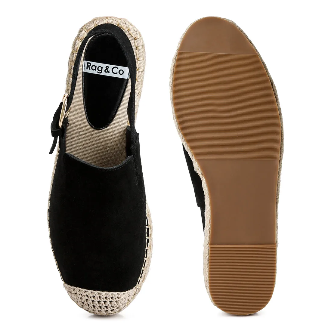 Suede Slingback Strap Espadrilles