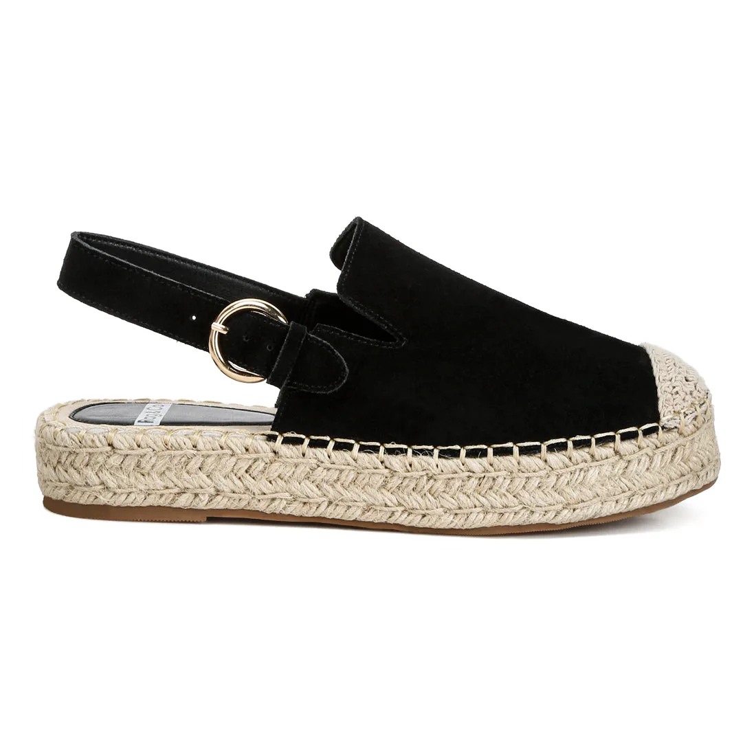 Suede Slingback Strap Espadrilles