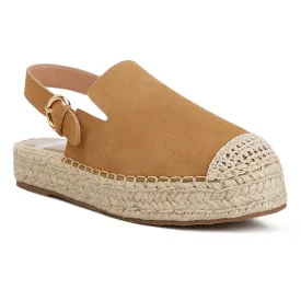Suede Slingback Strap Espadrilles
