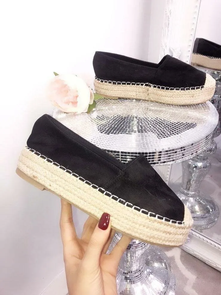 Therina Faux Suede Slip On Espadrilles