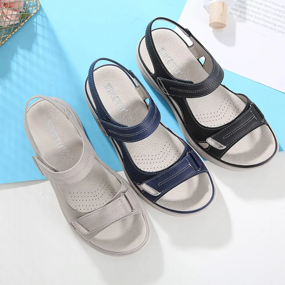 Vanccy New Women Comfortable  Ladies Slip-on Wedge Sandals